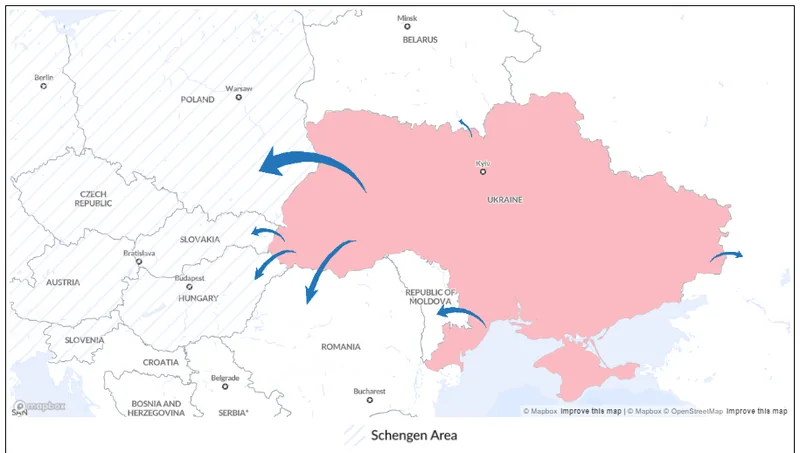 UNHCR refugee statistics from March 2022