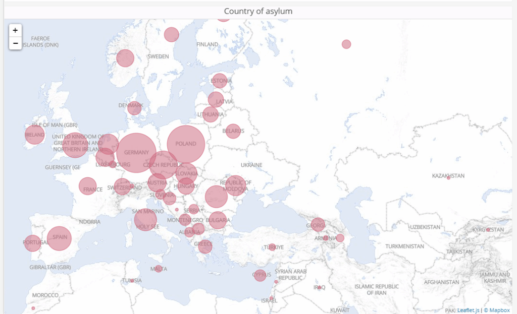 UA refugees map